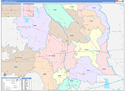 St. Landry County Wall Map Color Cast Style